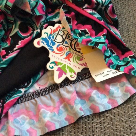 Becca Ruffle Swimwear Bottoms Medium NWT - Picture 2 of 5